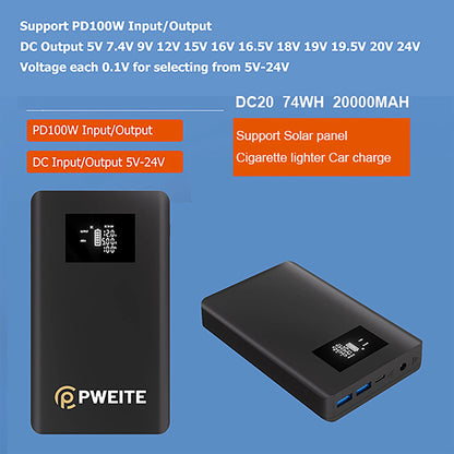 CPAP Battery Pack Power Bank DC Output 12V 15V 19V 20V 24V 3.75A 2.5A Powerbank For Resmed S9 Airsense 10 S11 S10 Airmini Curve